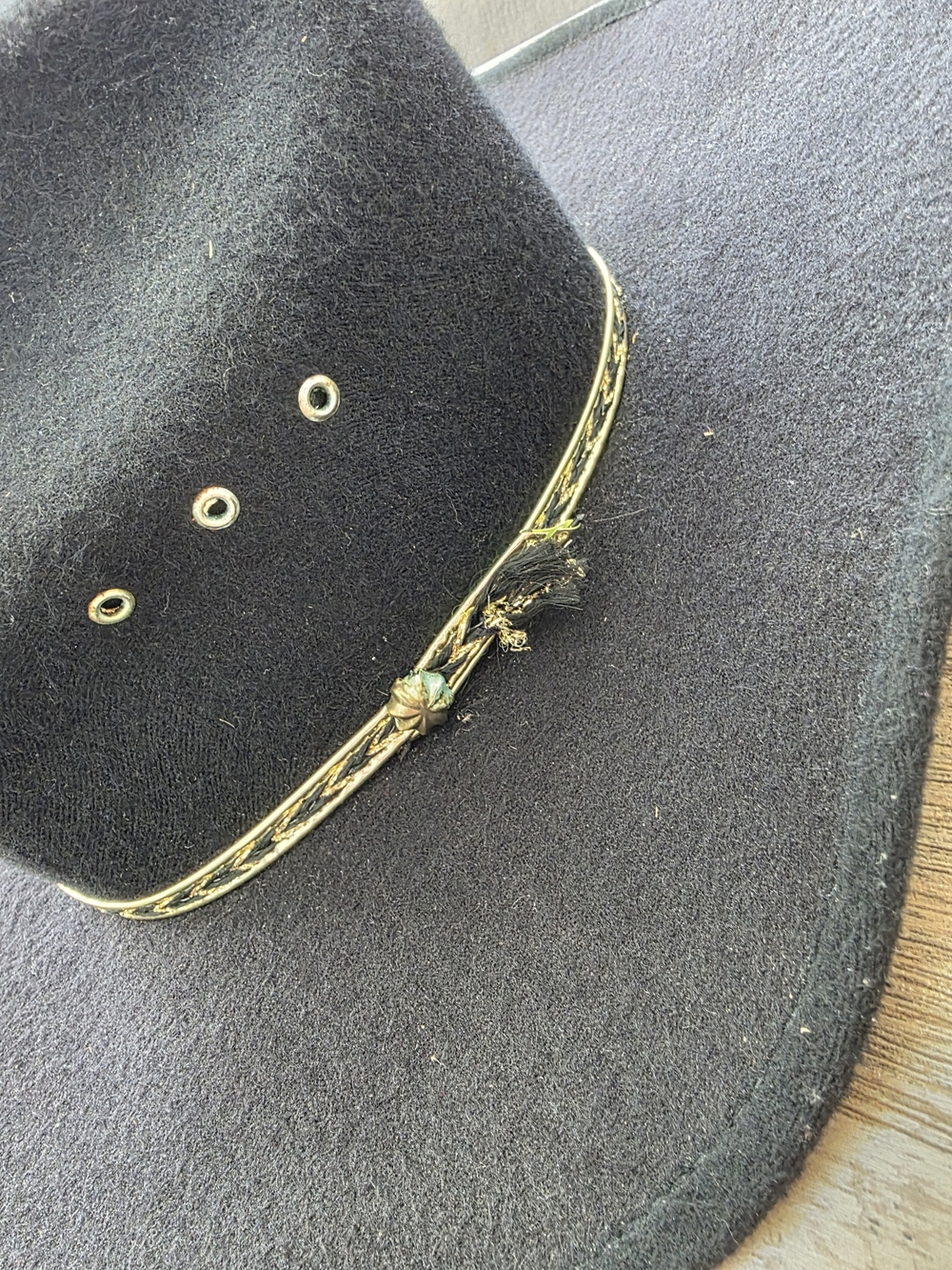 Western Express Black Felt Cowboy Hat Gold Band Western Rodeo - Picture 5 of 5